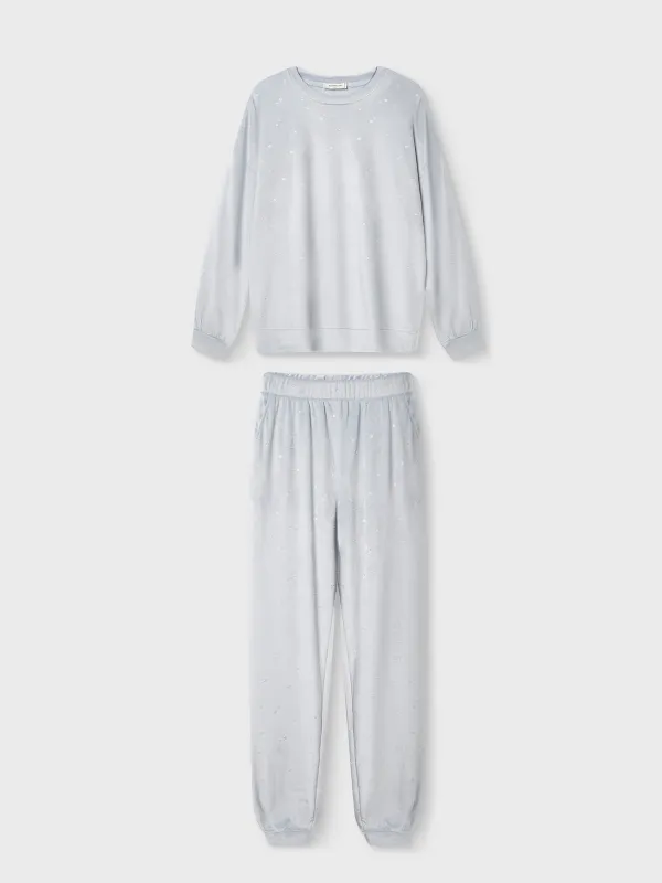 Әйелдер киім жиынтығы, үйге арналған, өлшемі S, шалбары бар, полиэстер/эластан, көгілдір, Жұлдыздар, Linna, image-8