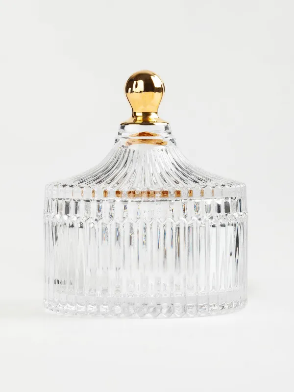 Сақтау сыйымдылығы, 10х12 см, 210 мл, шыны Р, алтын тұтқасы бар, Селене, image-1