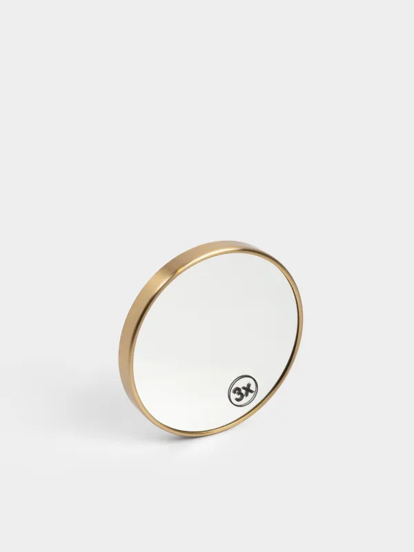 Аспалы айна, 15/14 см, үлкейткіш, сорғыштарда, металл, дөңгелек, алтын, Freya, image-0