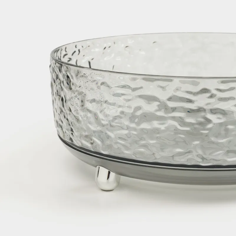 Косметикаға арналған органайзер, 23х9 см, аяқты, айналмалы, пластик, сұр, Renaissance clear, image-3