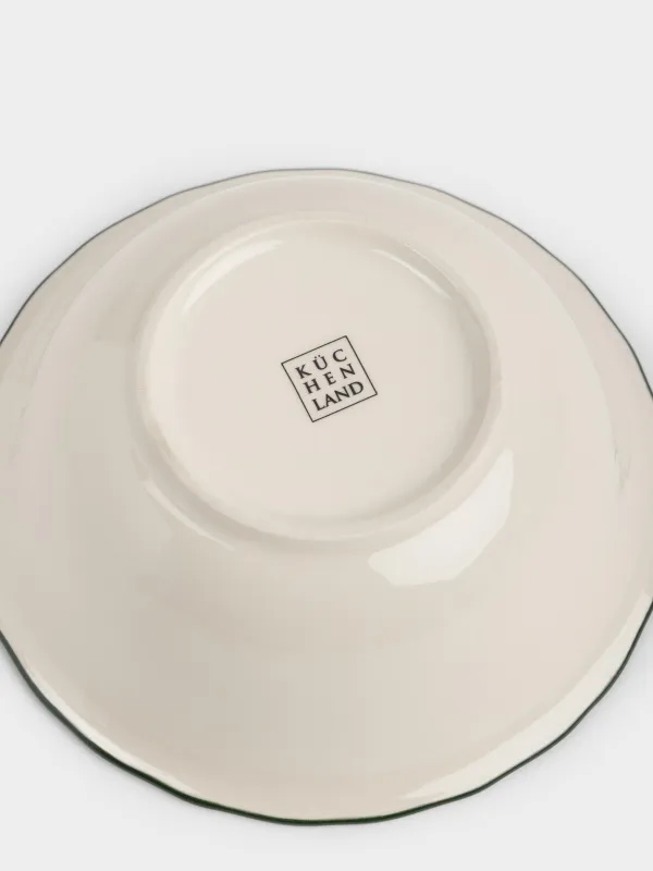 Салат ыдысы, 16х6 см, мл, фарфор Р, сүт түстес, Жасыл гүлдер, Green lace, image-4