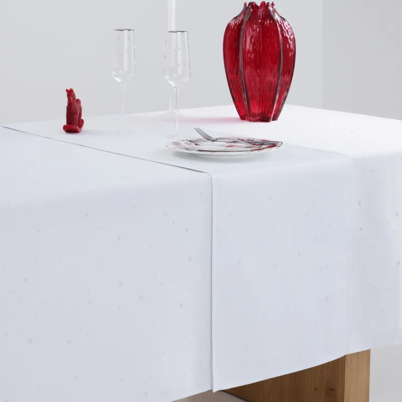 Үстел төсеніші, 40х160 см, жаккард, полиэстер, ашық сұр, Күміс жұлдыздар, Starlight