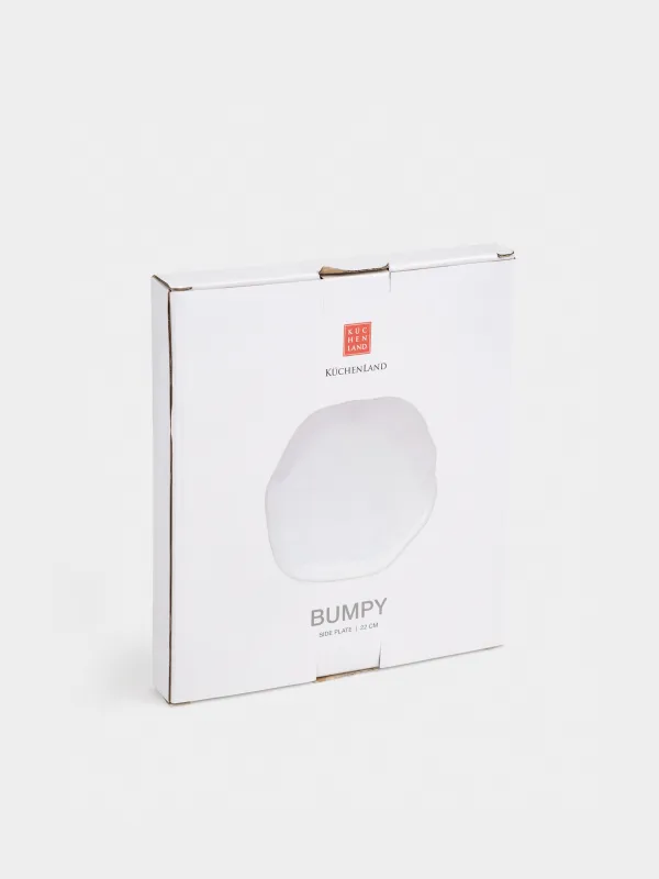 Тарелка закусочная, 22 см, керамика, белая, Неровный край, Bumpy, image-5