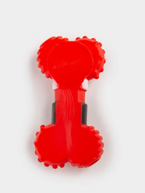 Иттерге арналған ойыншықтар жинағы, 10 см, 2 дана, сықырлағышы бар, резеңке, қызыл/жасыл, Сүйек және шырша, Christmas pet, image-5