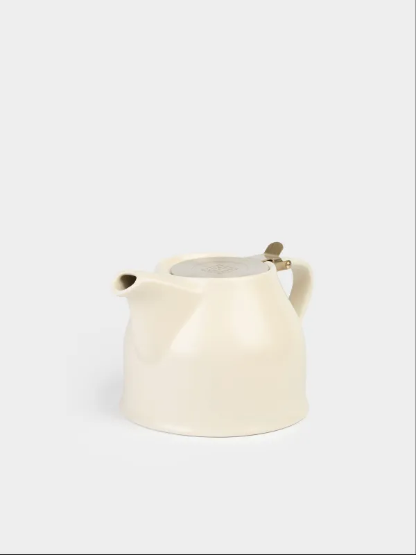 Шай демдейтін шәйнек, 1 л, керамика/болат, сүт түстес-алтын, Kettle ceramo, image-3