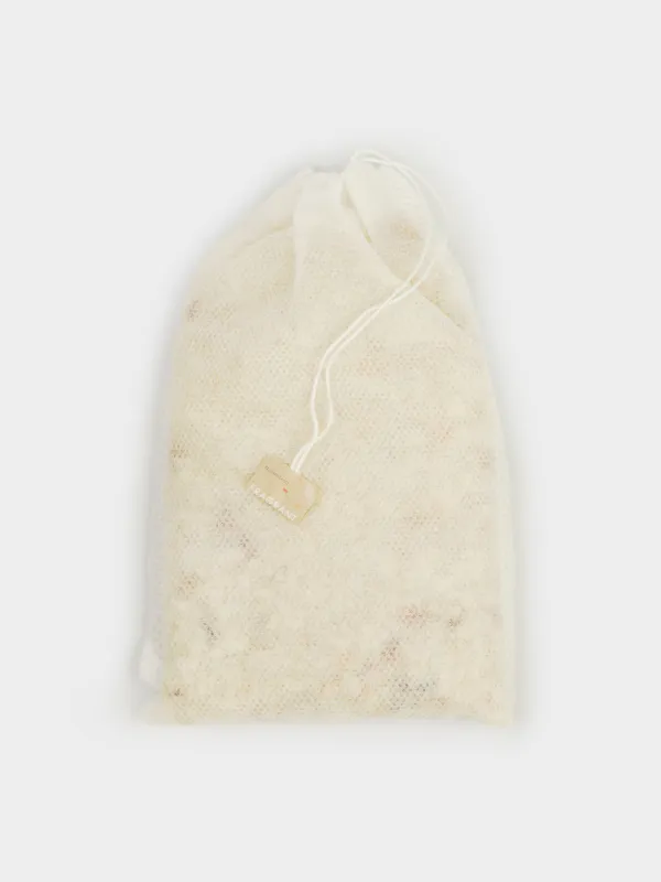 Соль для ванны, 175 гр, белая, в мешочке, с сухоцветами роз, Персиковая роза, Fragrant salt, image-0