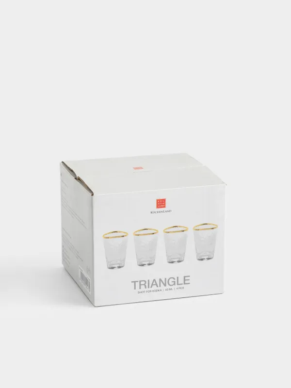 Стопка для водки, 4 шт, Triangle Gold, image-5
