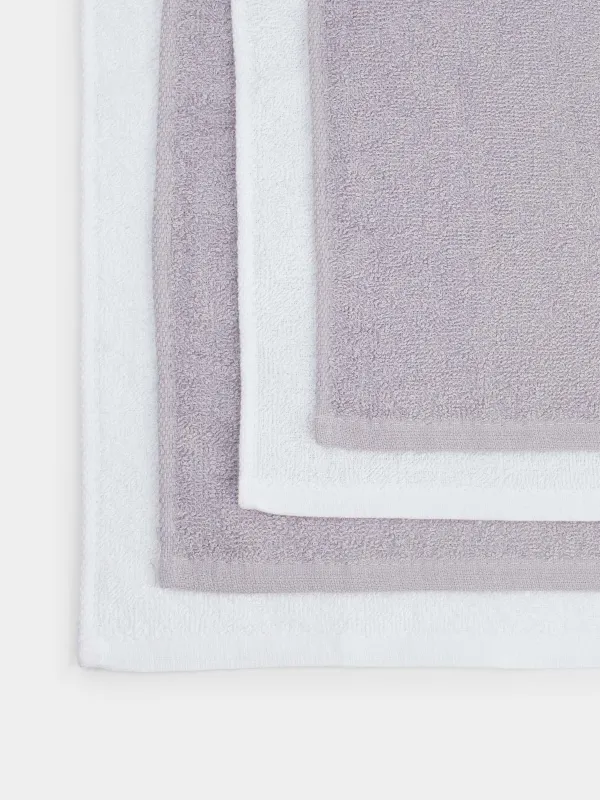 Полотенце, 30х30 см, 4 шт, в корзине, хлопок/целлюлоза, серое/белое, Basket towel, image-4