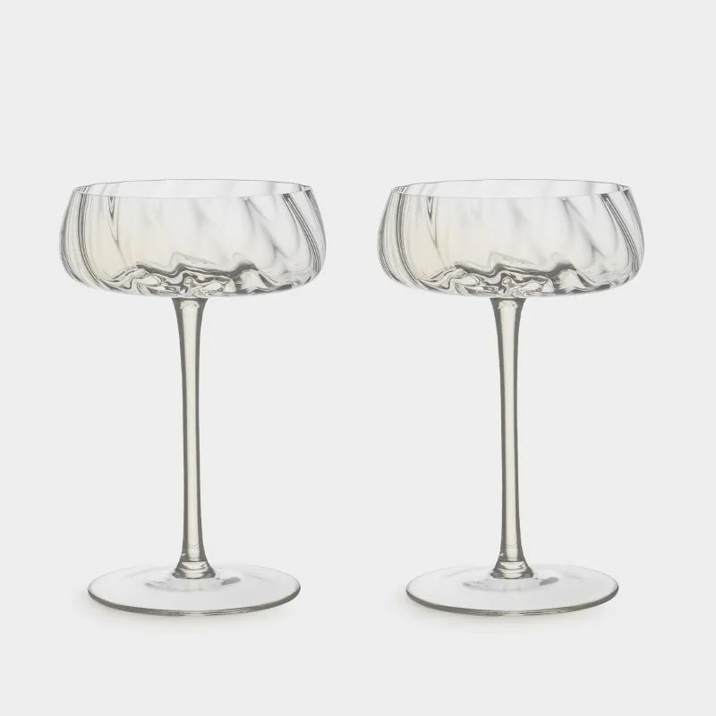 Шампан бокалы, 270 мл, 2 дана, шыны, інжу-маржан, Sorento bend