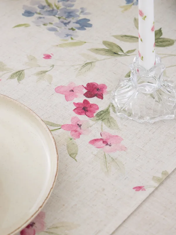 Үстел төсеніші, 40х160 см, полиэстер/зығыр, сарғылт-қоңыр, Гүлдер, Colorful flowers, image-4