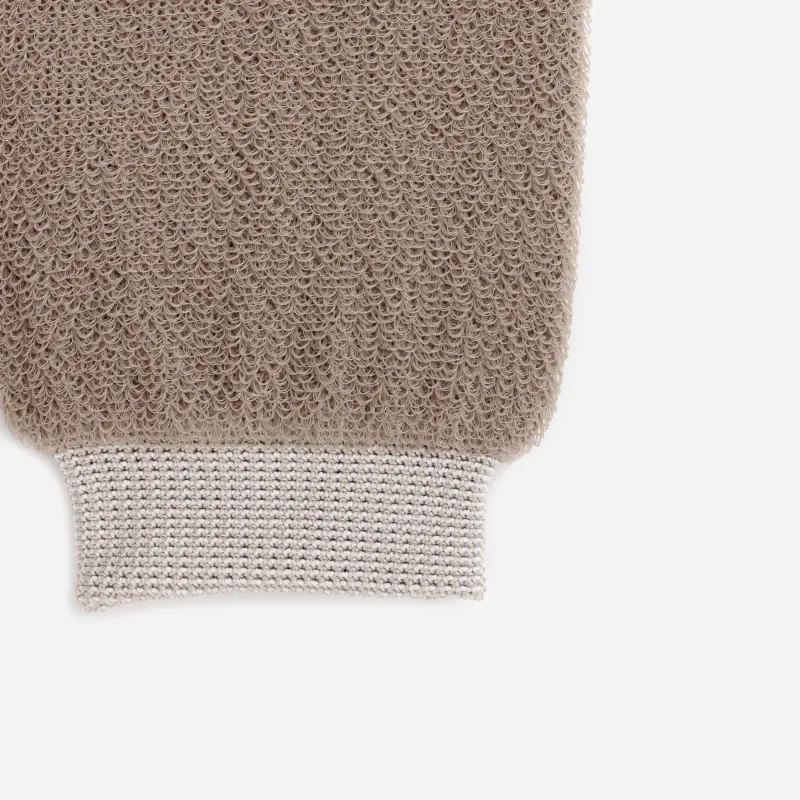 Мочалка-варежка для мытья тела, 22х12 см, отшелушивающая, полиэтилен, бежевая, Showy, image-2