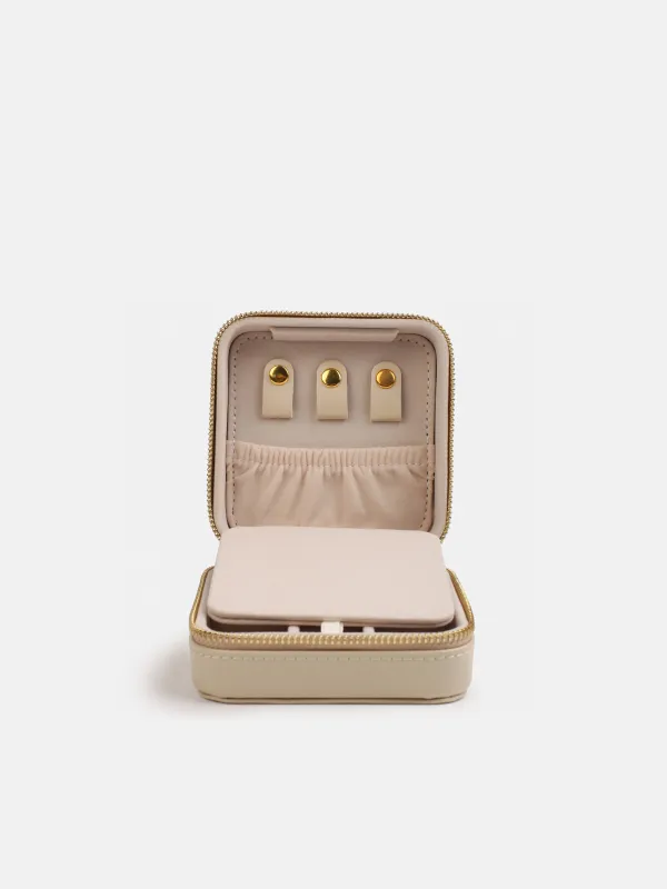 Зергерлік қорап, 12х12 см, айна, жасанды былғары / МДФ, бежевый, Premiere small, image-4