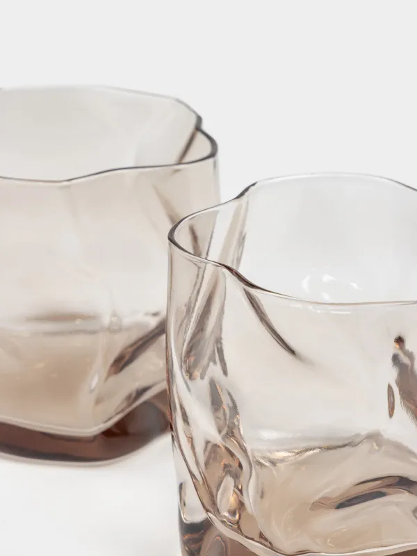 Стакан для виски, 8 см, 245 мл, 2 шт, стекло, коричневый, Slalom color, image-3