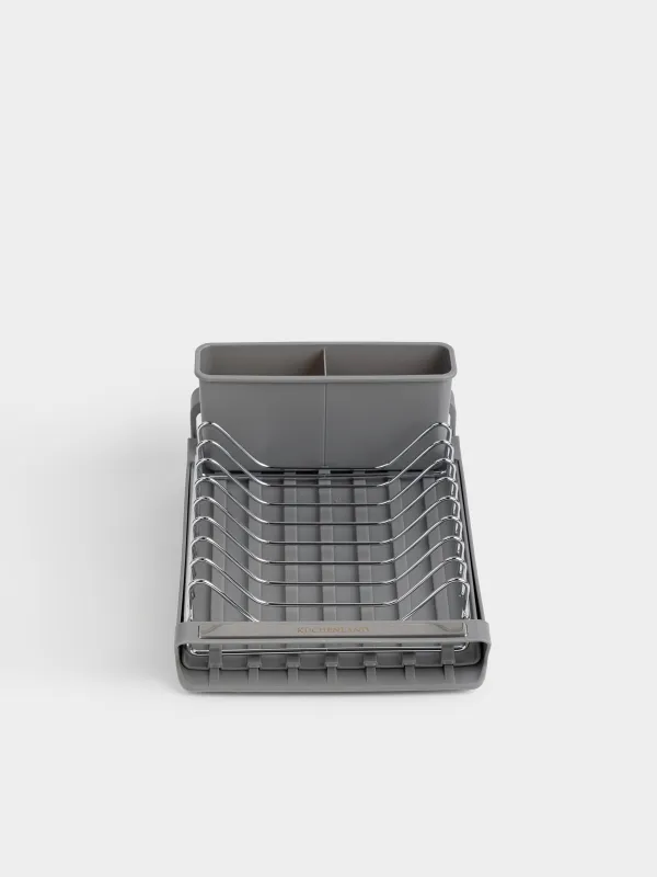 Сушилка для посуды, 28/47х20 см, с раздвижным поддоном, сталь/пластик, серая, Drying new, image-1