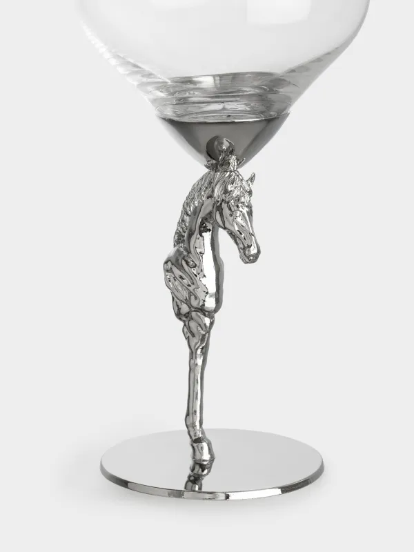 Шарап бокалы, 500 мл, шыны/металл, Күміс жылқы, Elegant horse, image-2