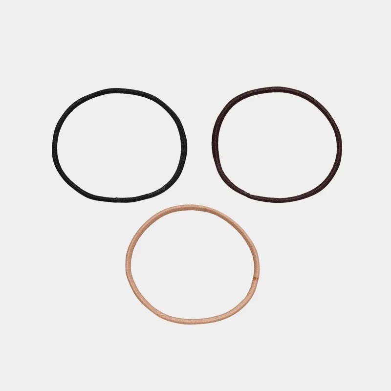 Шаш резеңкесі, 4 см, 24 дана, полиэстер/резеңке, қара/қоңыр/сарғылт, Basic