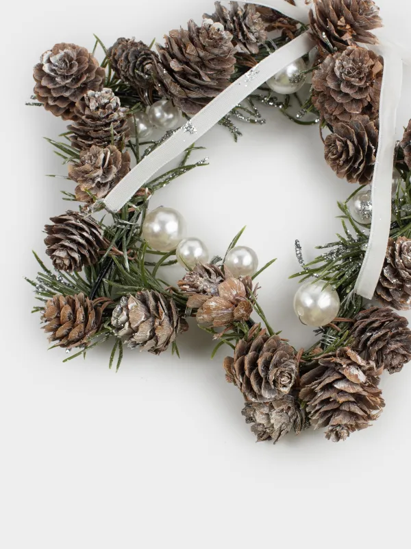 Сәндік гүл шоғы, 9/18 см, пластик/металл, Моншақтары бар шырша бүршіктері, Conifer delice, image-2