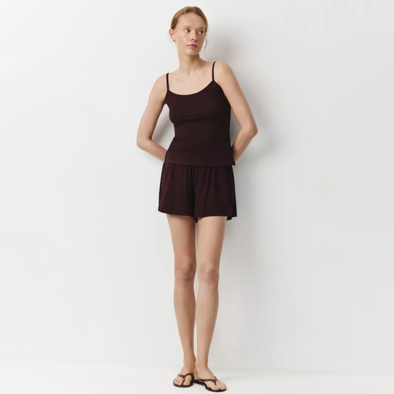 Әйелдерге арналған топ, үйге арналған, өлшемі M, белдіктері бар, бамбук/эластан К, қоңыр, Elodie