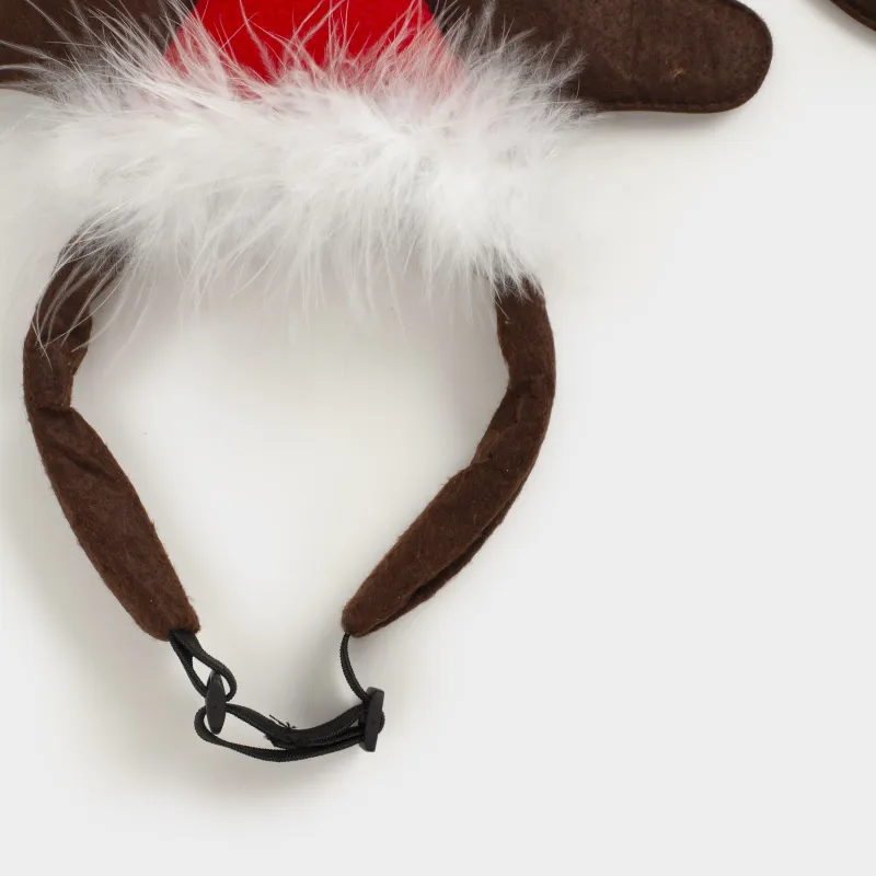 Иттерге арналған карнавал жиегі, 32х28 см, полиэстер, қоңыр, Бұғы мүйізі, Christmas pet, image-1