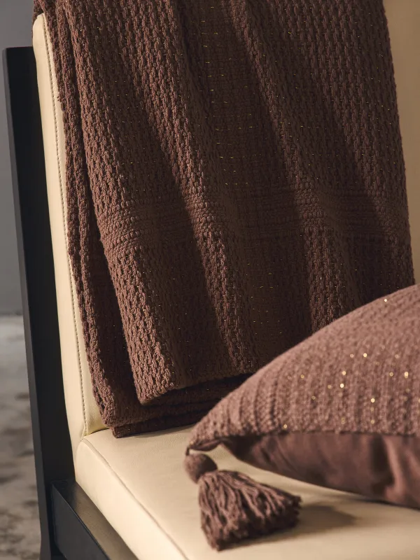 Жамылғы, 130x170 см, шашағы бар, мақта/люрекс, қоңыр, Тор, Strike, image-4