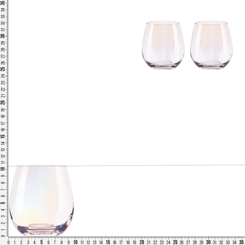 Стакан, 10 см, 460 мл, 2 шт, стекло, перламутр, Floyd polar, image-3