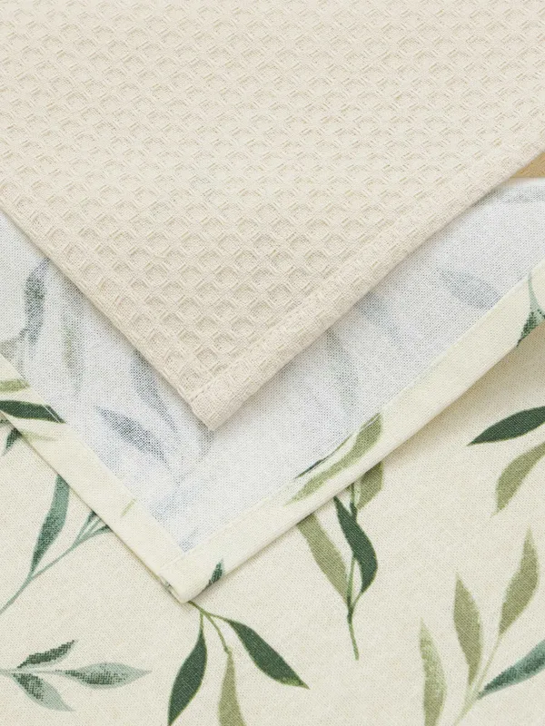 Асүйлік сүлгі, 40х60 см, 3 дана, мақта, сүтті/сарғылт-қоңыр, Дала гүлдері, Meadow, image-3