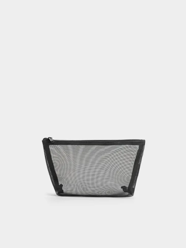 Косметикалық сөмке, 24х14 см, полиэстер, қара, тор, Easy Travel, image-0