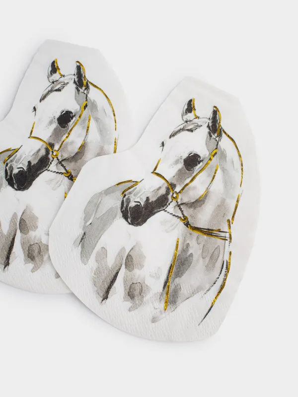 Салфетки бумажные, 21х30 см, 20 шт, фигурные, белые, Лошадь, Horse sketch, image-3