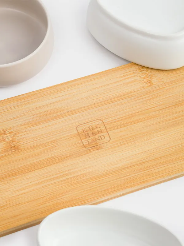 Тіскебасарға арналған жиынтық, 3 зат, тұғырда, керамика/бамбук, Bamboo, image-4