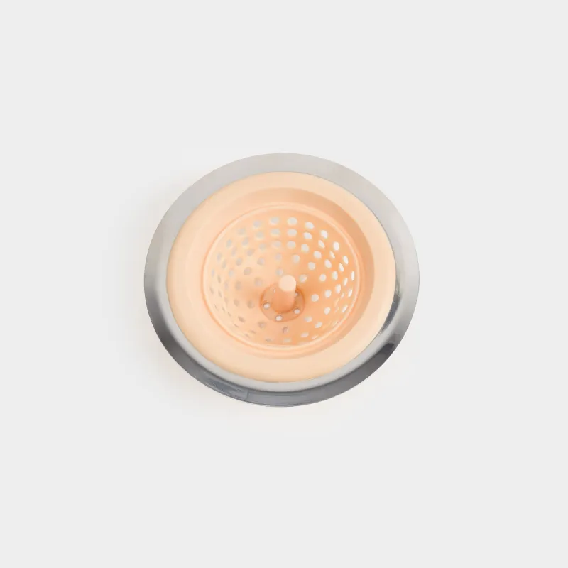 Раковина сүзгісі, 11 см, Болат / силикон, бежевый, Keeping, image-1