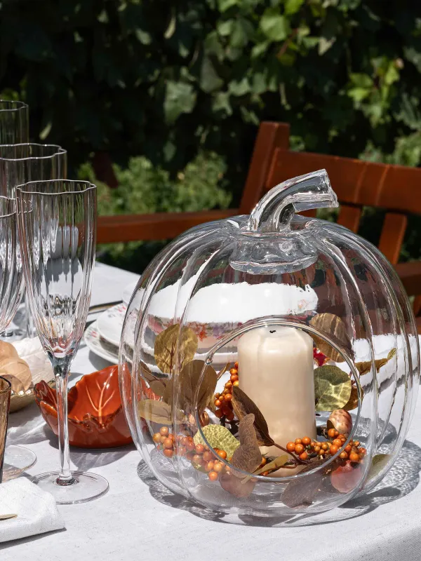 Кәмпит ыдысы, 23х26 см, шыны, Асқабақ, Clear, image-5