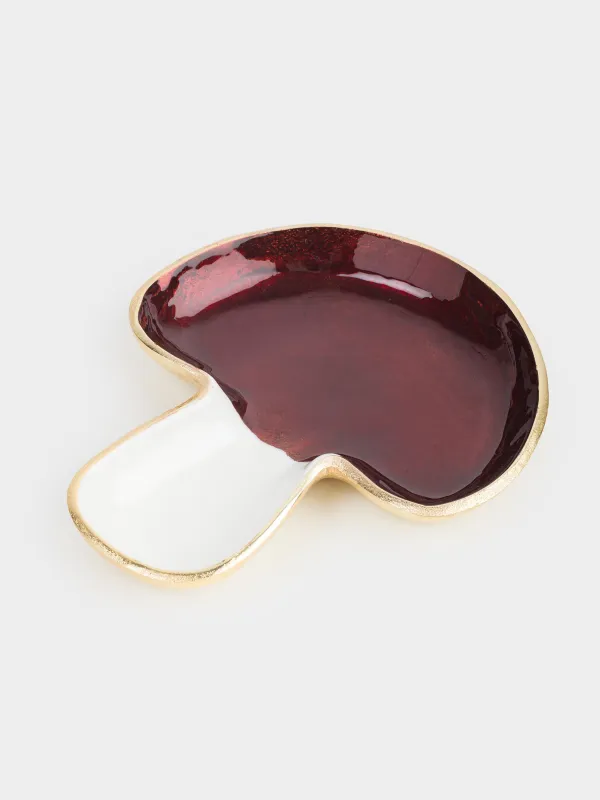 Сәндік ыдыс, 18х15х2 см, металл, қоңыр-сүт түстес, Саңырауқұлақ, Fungi, image-0