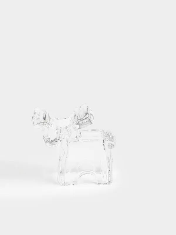 Шам ұстағыш, 10 см, жіңішке шамға арналған, шыны, қоңыр, Бұғы, Deer shape, image-1