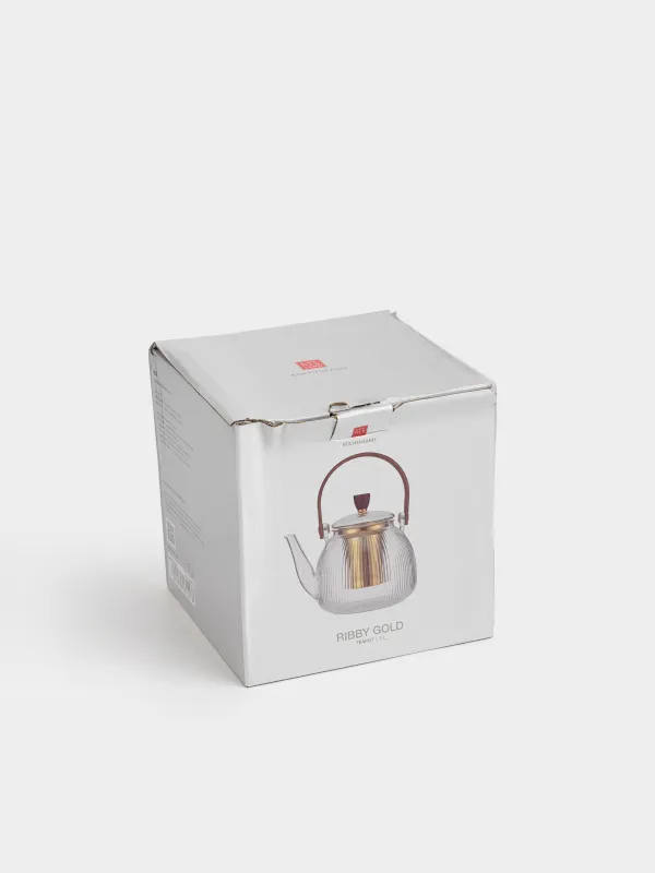 Чайник заварочный, 1 л, стекло Б/сталь, золотистый, Ribby gold, image-5