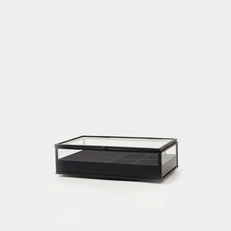 Әшекейлерге арналған қобдиша, 21х13 см, шыны/металл, қара, Collection