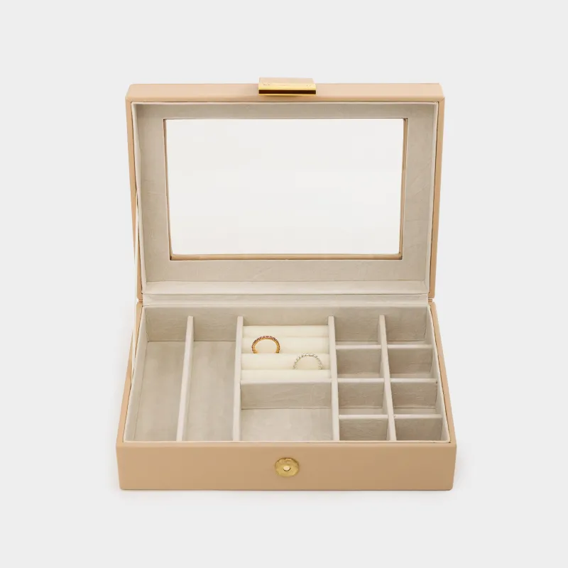 Шкатулка для украшений, 20х15 см, искусственная кожа/МДФ, бежевая, Premiere one, image-3