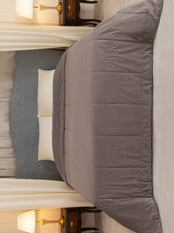 Жамылғы, 220х240 см, сырылған, барқыт/микрофибра, сұр-қоңыр, Stitch velvet, image-6