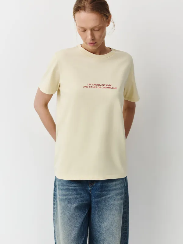 Әйелдер футболкасы, өлшемі XS, мақта, сары, Joannaa, image-0