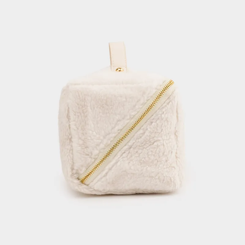 Косметикалық сөмке, 28х12 см, сабы бар, полиэстер, сүт түстес, Curled, image-3