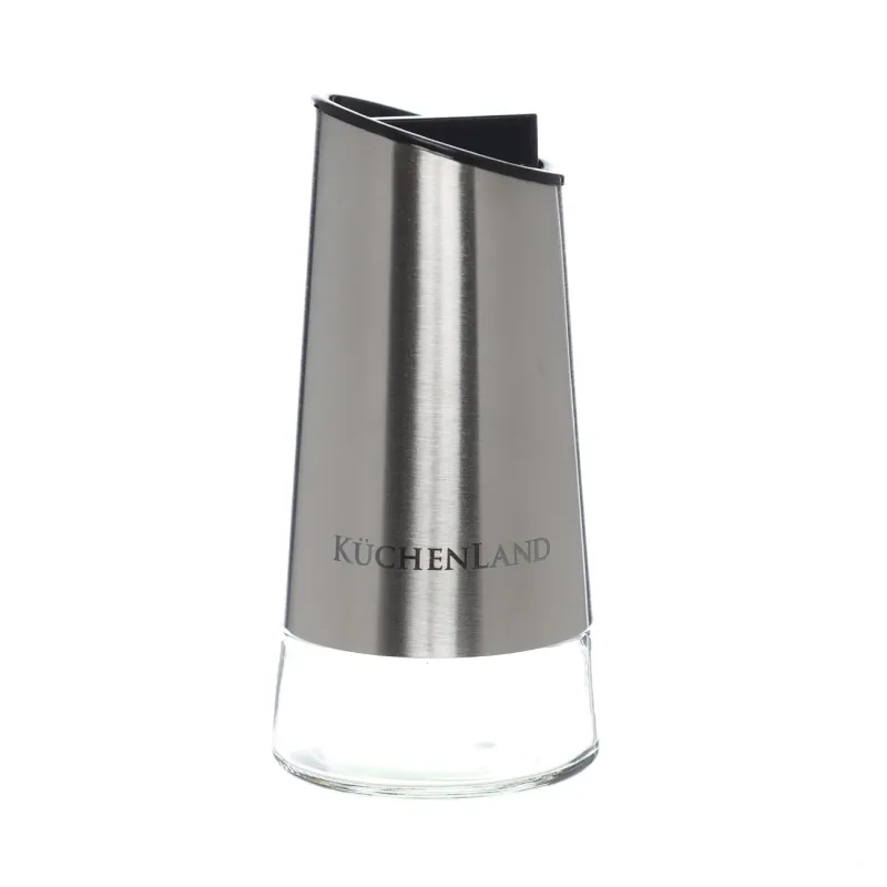 Набор для соли и перца, 15 см, на подставке, стекло/металл, Classic, image-1