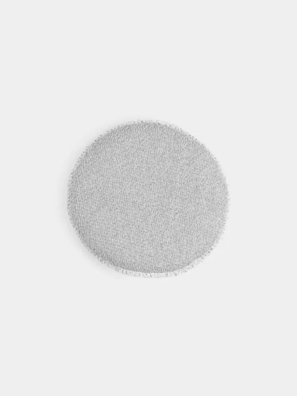 Мочалка-губка для мытья лица и тела, 13 см, с держателем, нейлон/хлопок, серая, Unique spa, image-2