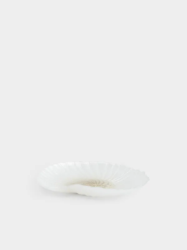 Ыдыс, 31х29х4 см, шыны, сүт түстес/шампан, Қабыршақ, Ammonite, image-3