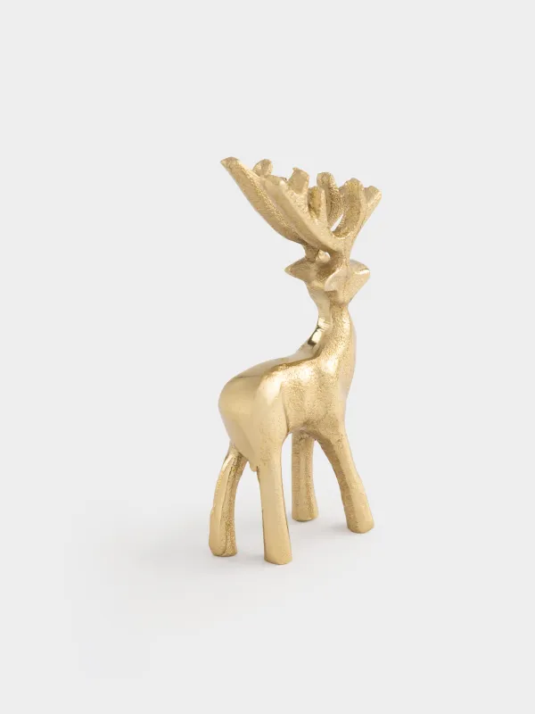 Мүсінше, 12 см, металл, алтын түстес, Бұғы, Arctic deer, image-2