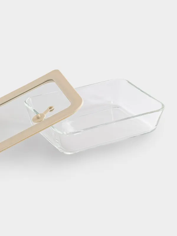 Контейнер, 700 мл, клапаны бар, шыны т / силикон, тікбұрышты, сарғылт қоңыр, Verre, image-4