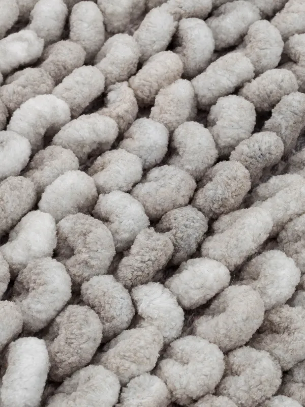 Кілем, 50х80 см, полиэстер / мақта, сұр, көпіршіктер, image-1