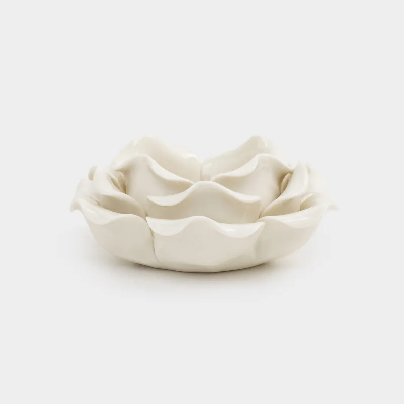 Шам ұстағыш, 9 см, шай шамына арналған, фарфор Р, сүт түстес, Раушан, Rose, image-2