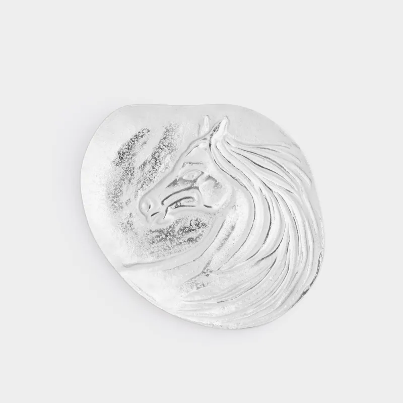 Сәндік ыдыс, 18х21 см, металл, күміс, Жылқы, Horse silver