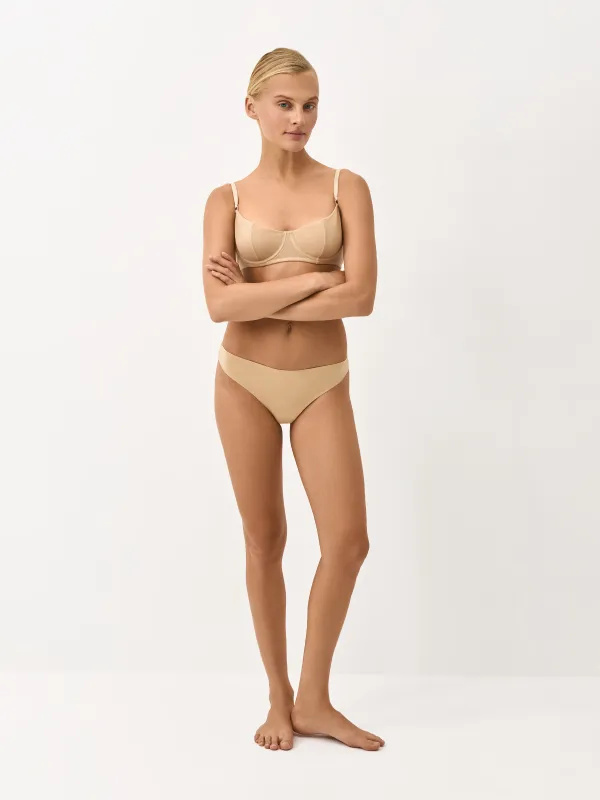 Бюстгальтер, өлшемі М, полиамид/эластан, сарғылт-қоңыр, Балконет, Edeminya, image-2