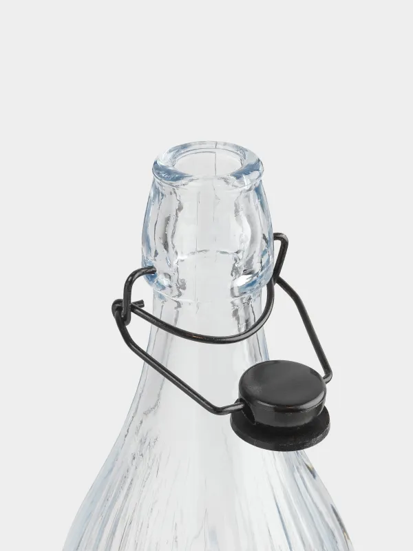 Майға немесе сірке суына арналған бөтелке, 1 л, қысқышы бар, шыны Р/металл, Clear title, image-5