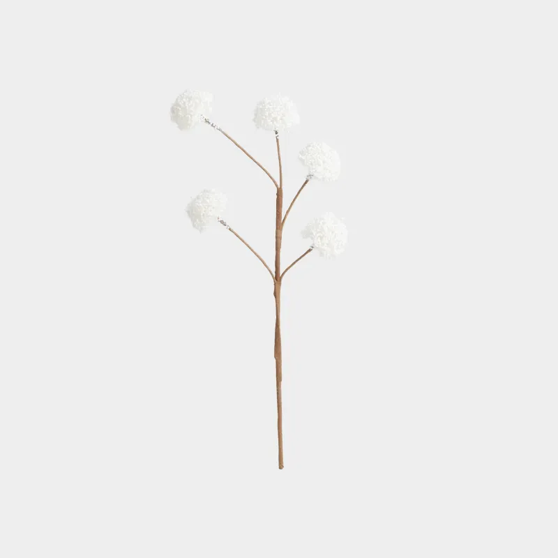 Ветка декоративная, 45 см, Белые бутоны, White Easter decor